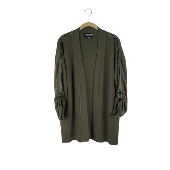 Frank Lyman Open Front Cardigan 3/4 Sleeve Olive Green Knit Coverup Size XL - Picture 1 of 7